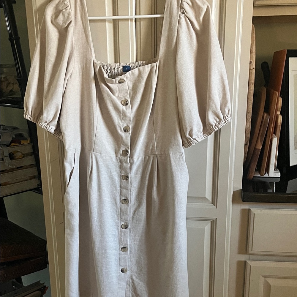 Old Navy Linen Square Neckline Dress